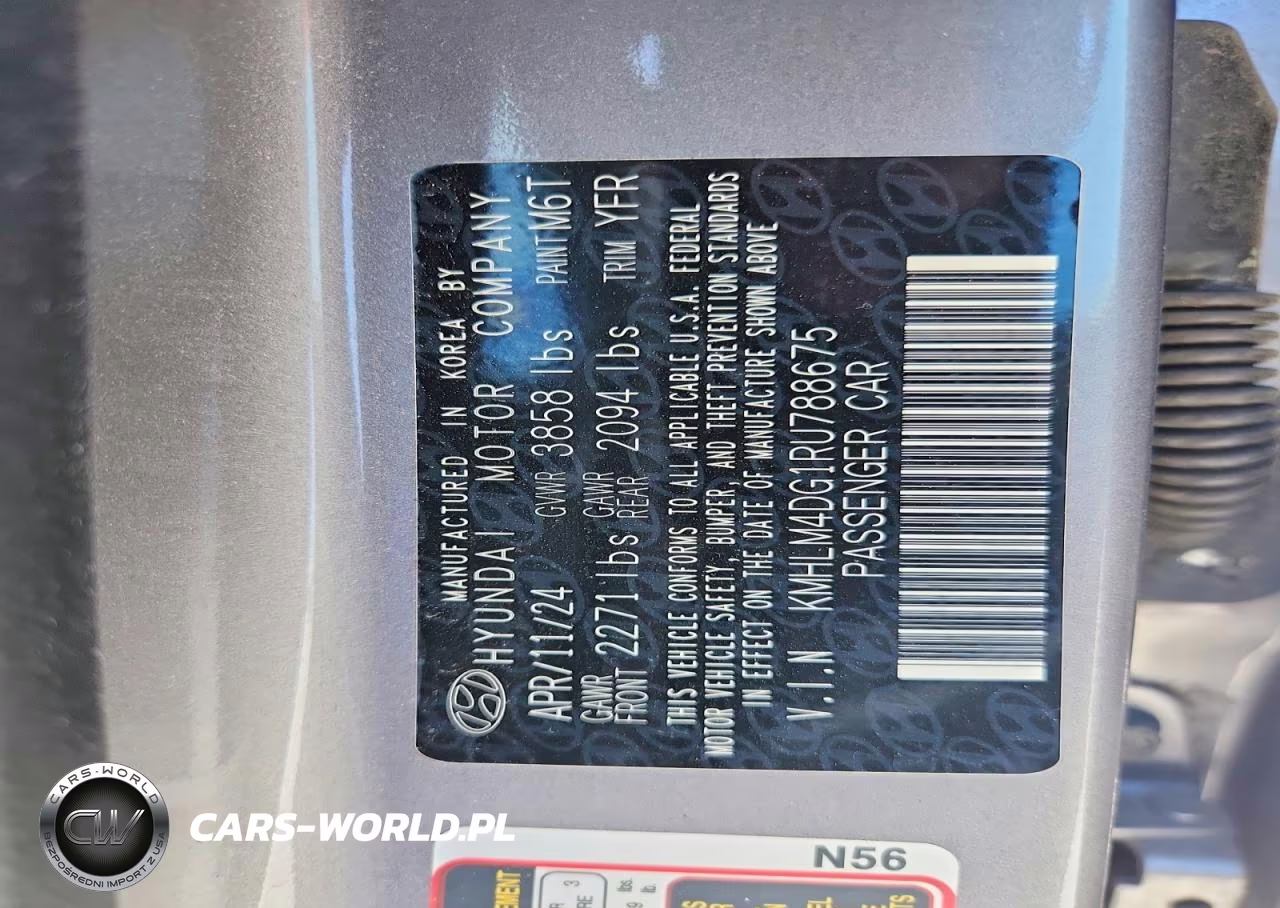 2024 Hyundai Elantra Sel VIN:KMHLM4DG1RU788675 - 12