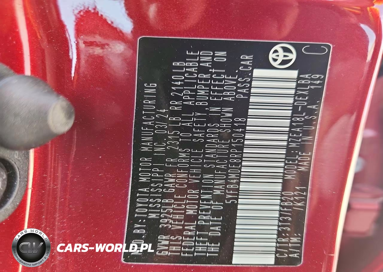 2024 Toyota Corolla Le VIN:5YFB4MDE8RP150418 - 12