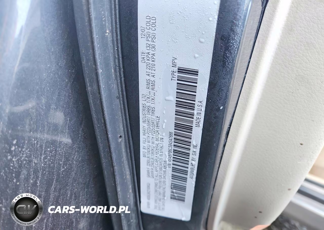 2008 Subaru Outback 3.0R Ll Bean VIN:4S4BP86C584347666 - 12