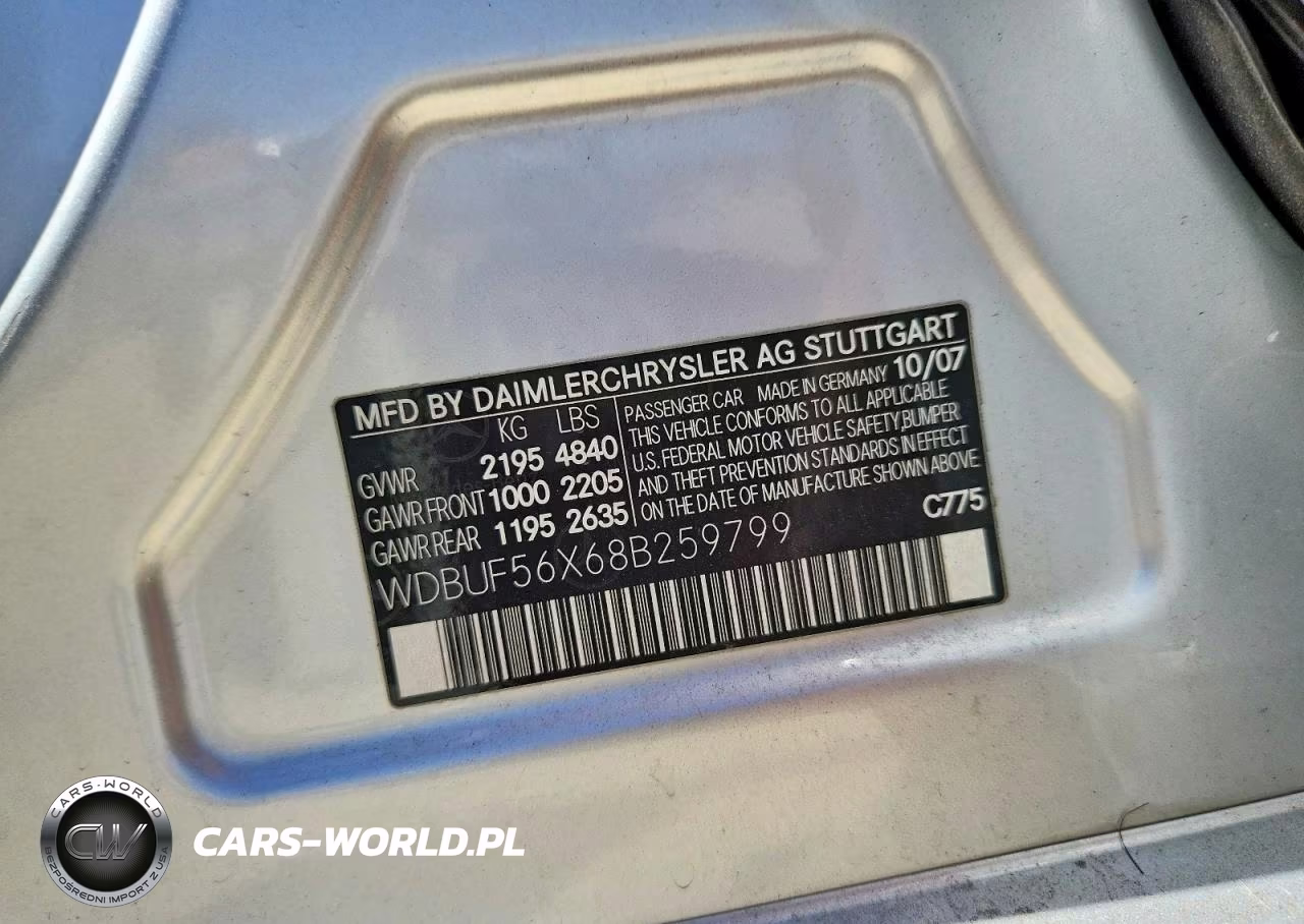 2008 Mercedes-Benz E 350 VIN:WDBUF56X68B259799 - 12