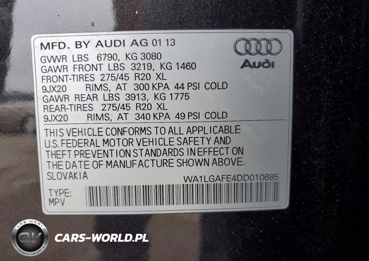 2013 Audi Q7 Premium Plus VIN:WA1LGAFE4DD010685 - 14