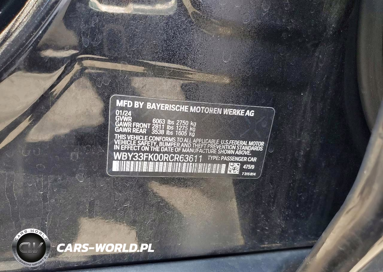 2024 BMW I5 Edrive 40 VIN:WBY33FK00RCR63611 - 12