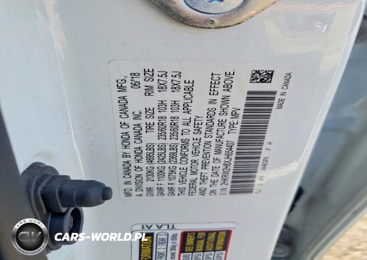 2018 Honda Cr-V Exl VIN:2HKRW2H8XJH654407 - 14