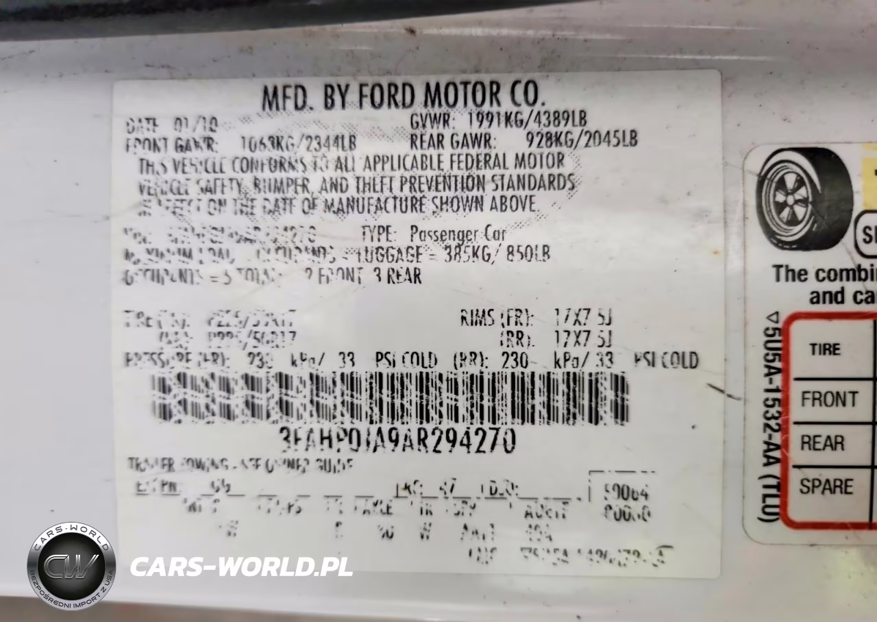 2010 Ford Fusion Sel VIN:3FAHP0JA9AR294270 - 12