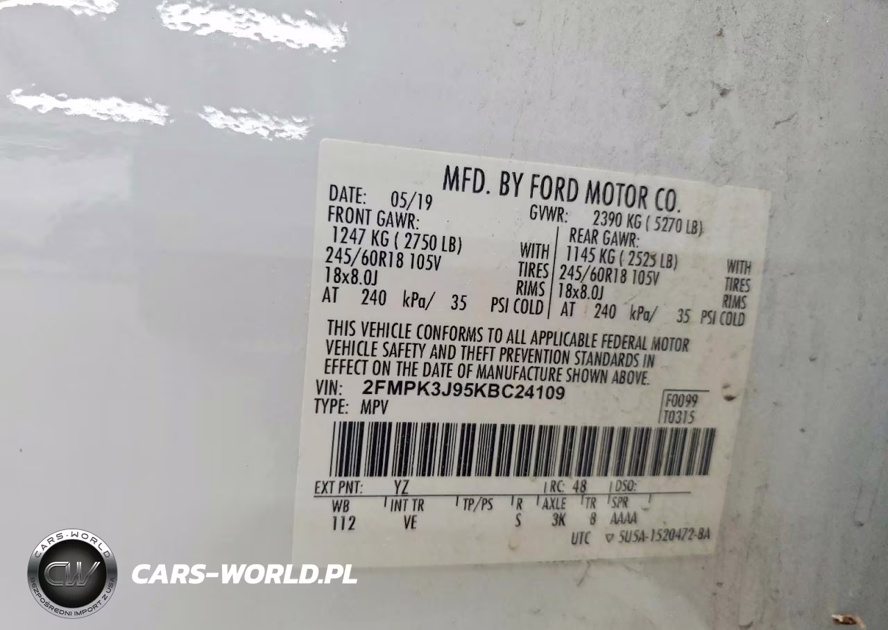 2019 Ford Edge Sel VIN:2FMPK3J95KBC24109 - 13