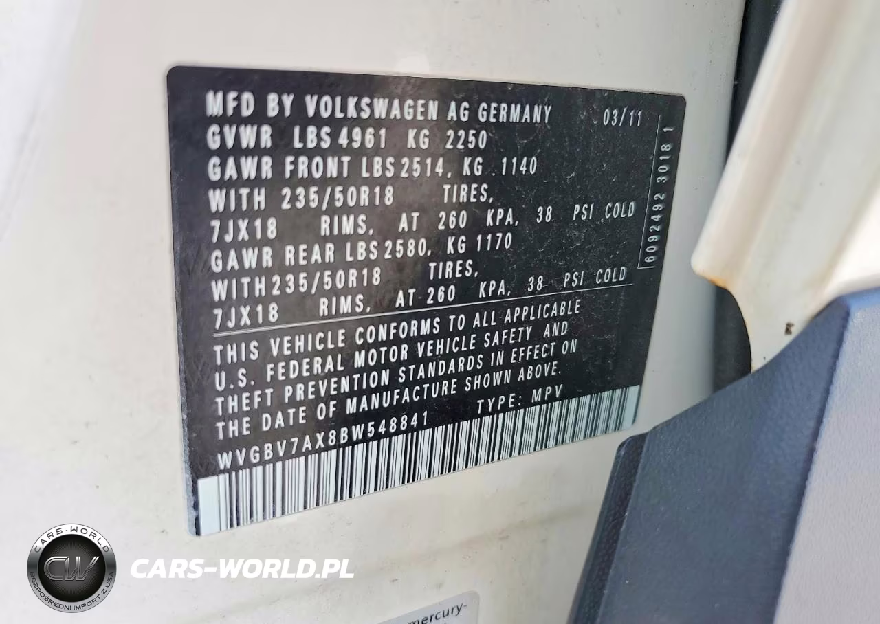 2011 Volkswagen Tiguan Se VIN:WVGBV7AX8BW548841 - 13