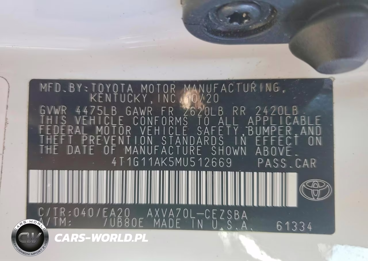 2021 Toyota Camry Se VIN:4T1G11AK5MU512669 - 12