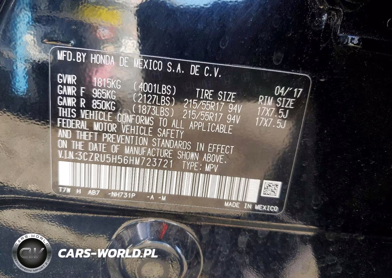 2017 Honda Hr-V Ex VIN:3CZRU5H56HM723721 - 13