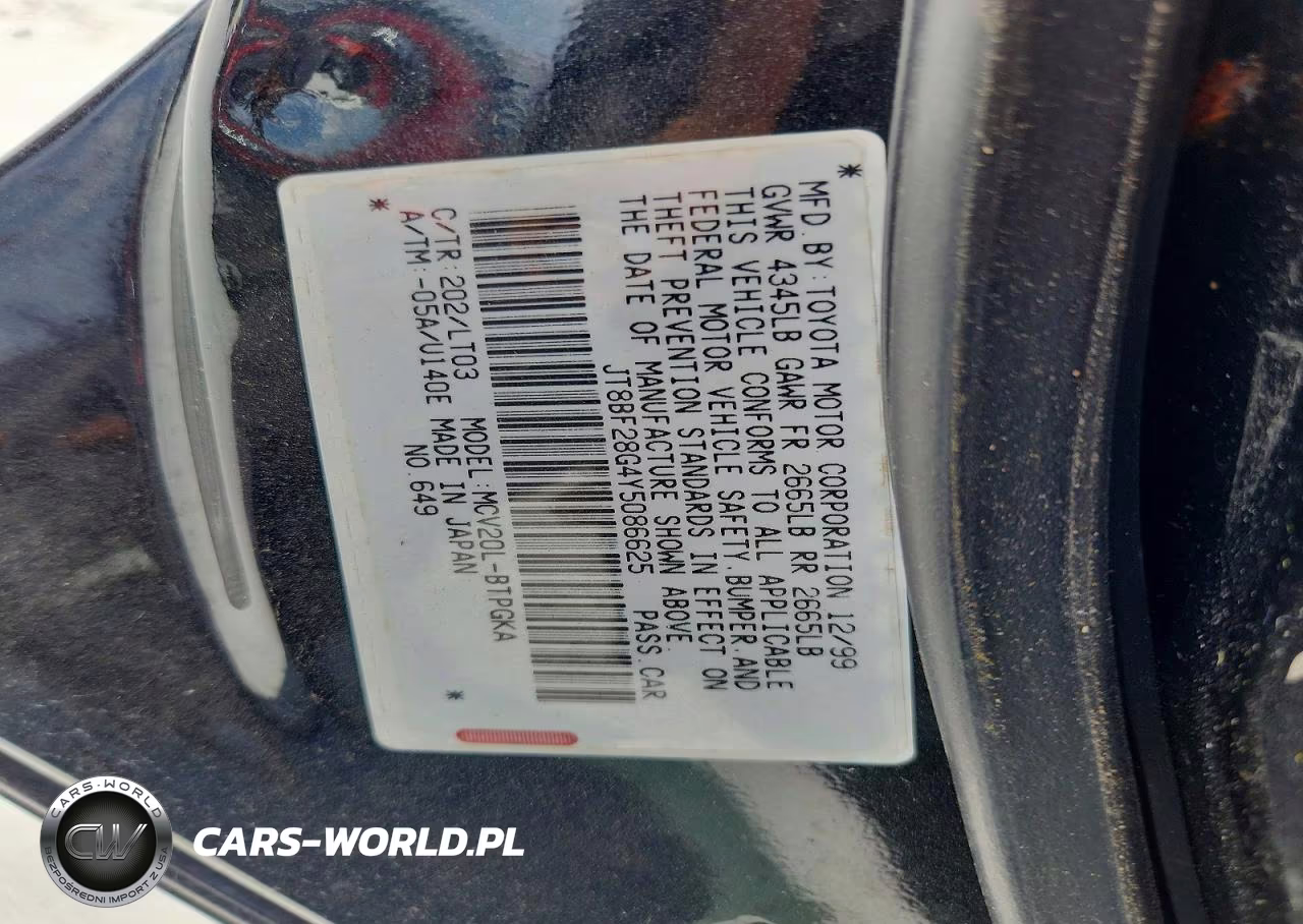 2000 Lexus Es 300 VIN:JT8BF28G4Y5086625 - 12