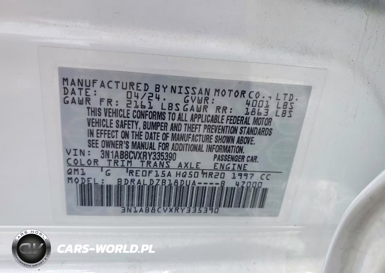 2024 Nissan Sentra Sv VIN:3N1AB8CVXRY335390 - 12