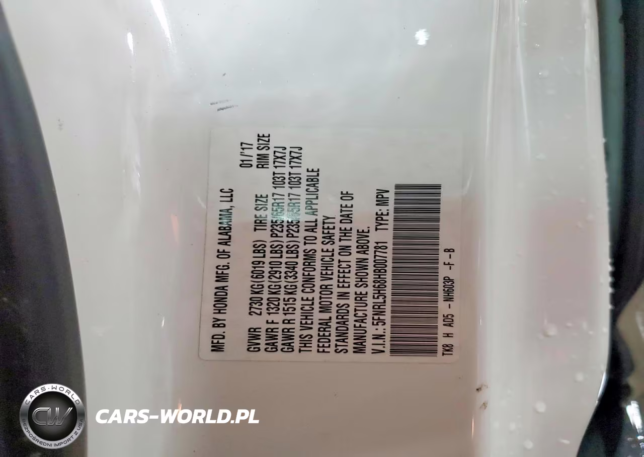 2017 Honda Odyssey Exl VIN:5FNRL5H68HB007781 - 13