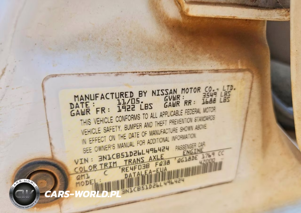2006 Nissan Sentra 1.8 VIN:3N1CB51D26L496424 - 13
