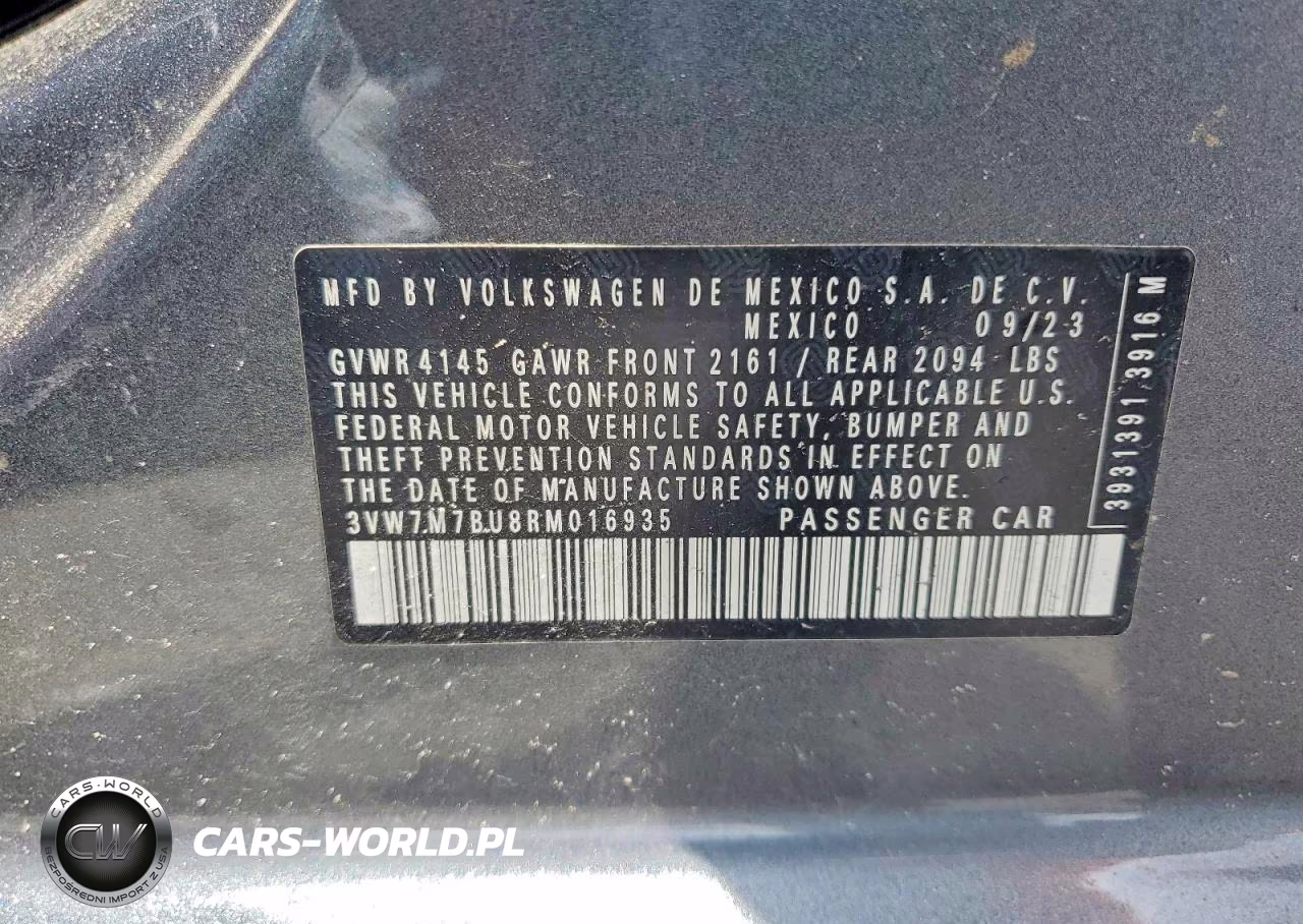 2024 Volkswagen Jetta Se VIN:3VW7M7BU8RM016935 - 12