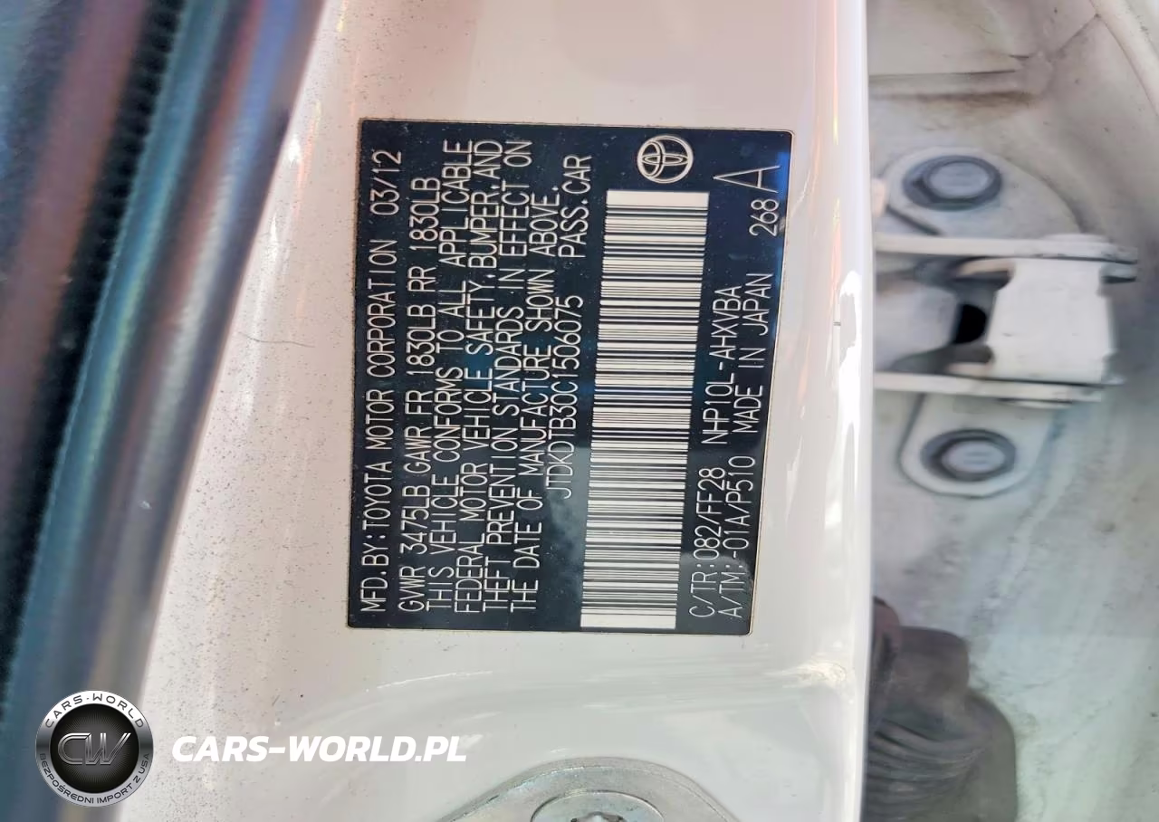 2012 Toyota Prius C Two VIN:JTDKDTB30C1506075 - 12