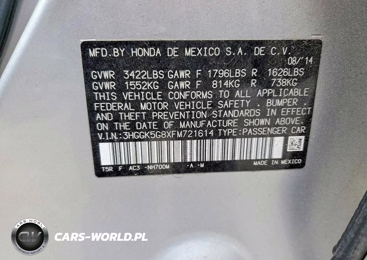 2015 Honda Fit Ex VIN:3HGGK5G8XFM721614 - 12