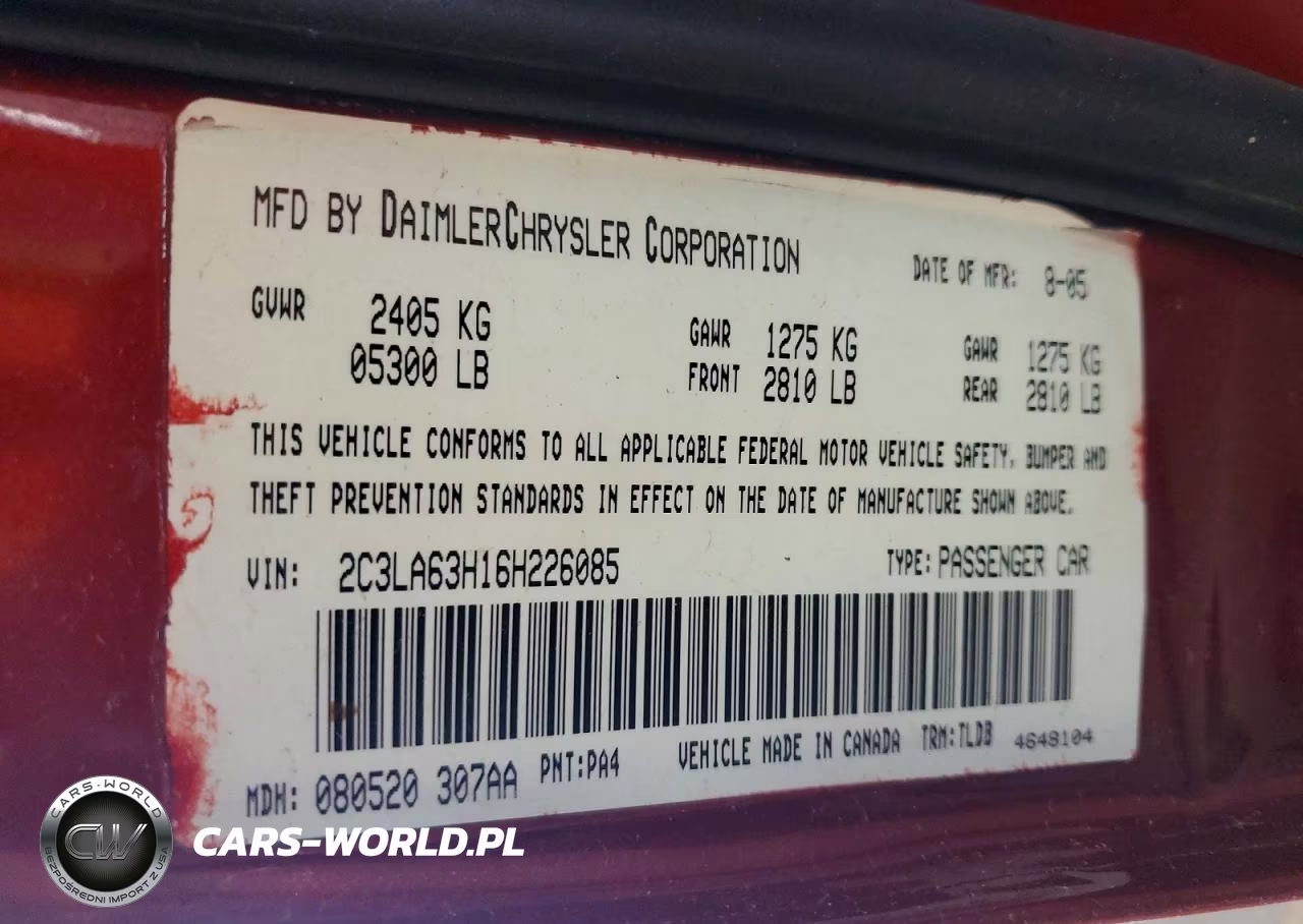 2006 Chrysler 300C VIN:2C3LA63H16H226085 - 12
