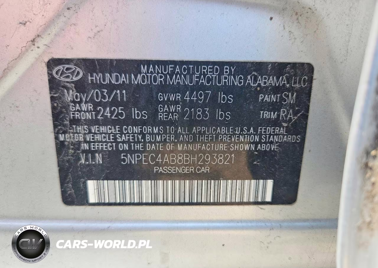 2011 Hyundai Sonata Limited 2.0T VIN:5NPEC4AB8BH293821 - 12