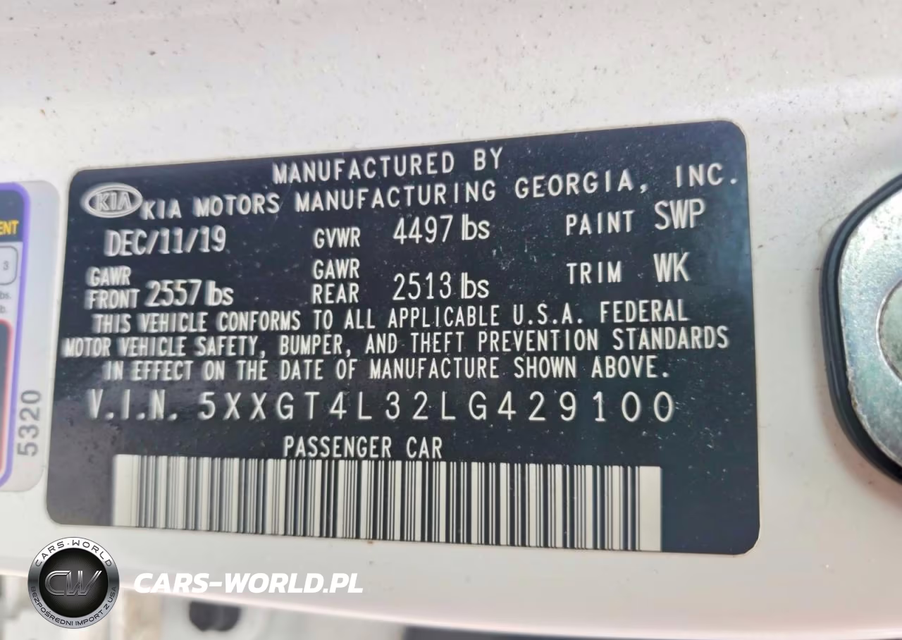 2020 Kia Optima Special Edition VIN:5XXGT4L32LG429100 - 12