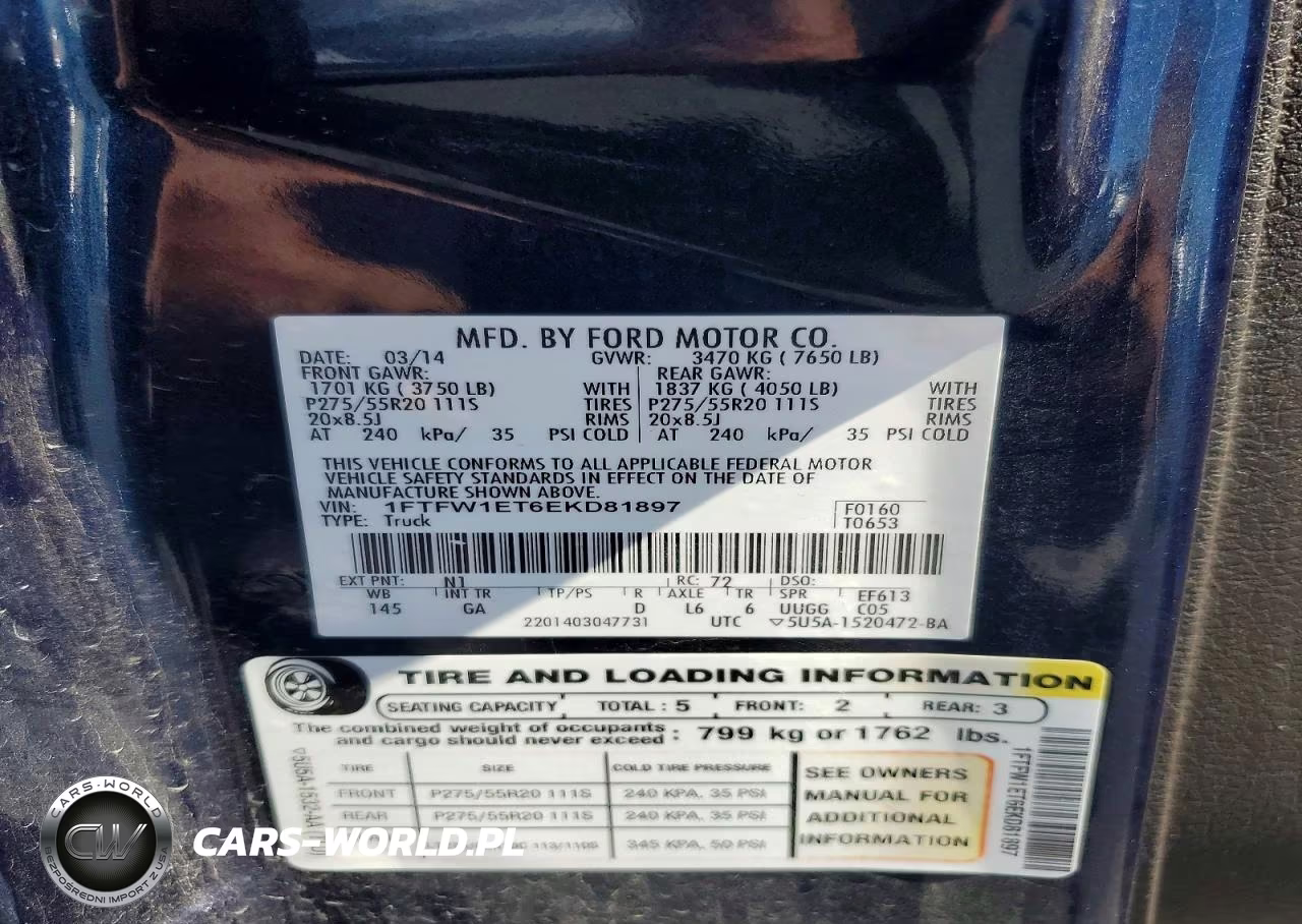 2014 Ford F150 Supercrew VIN:1FTFW1ET6EKD81897 - 13