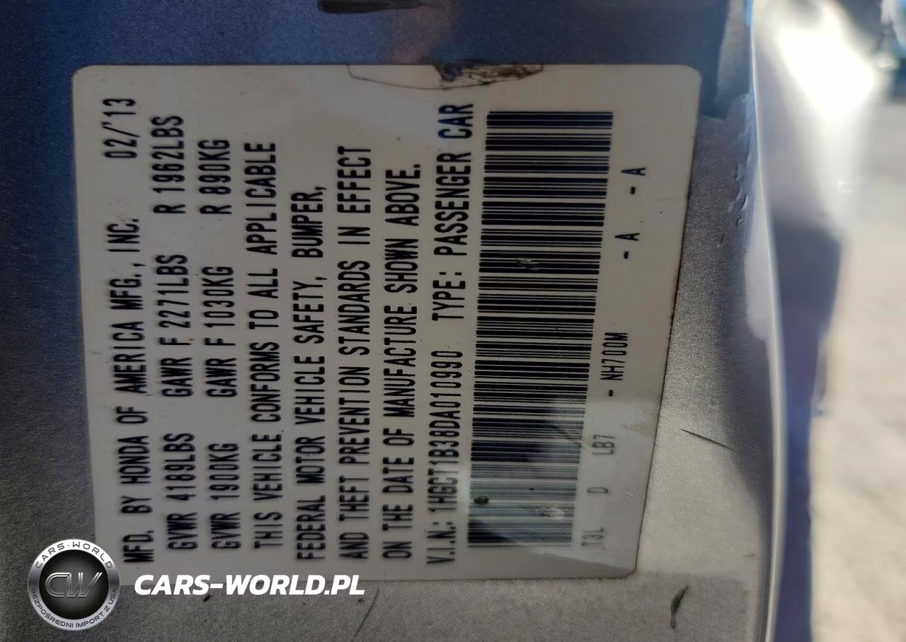 2013 Honda Accord Lx-S VIN:1HGCT1B38DA010990 - 12