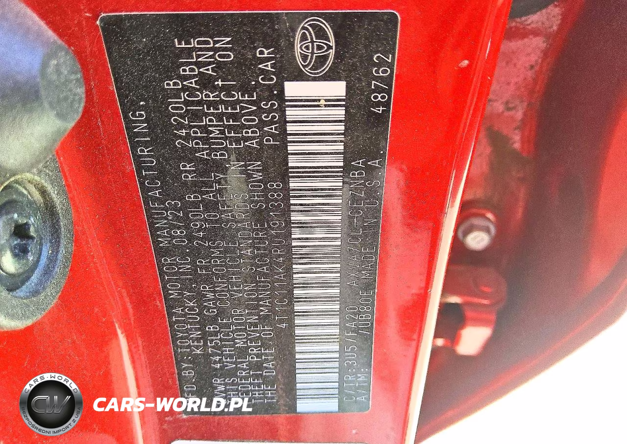 2024 Toyota Camry Le VIN:4T1C11AK4RU191388 - 12