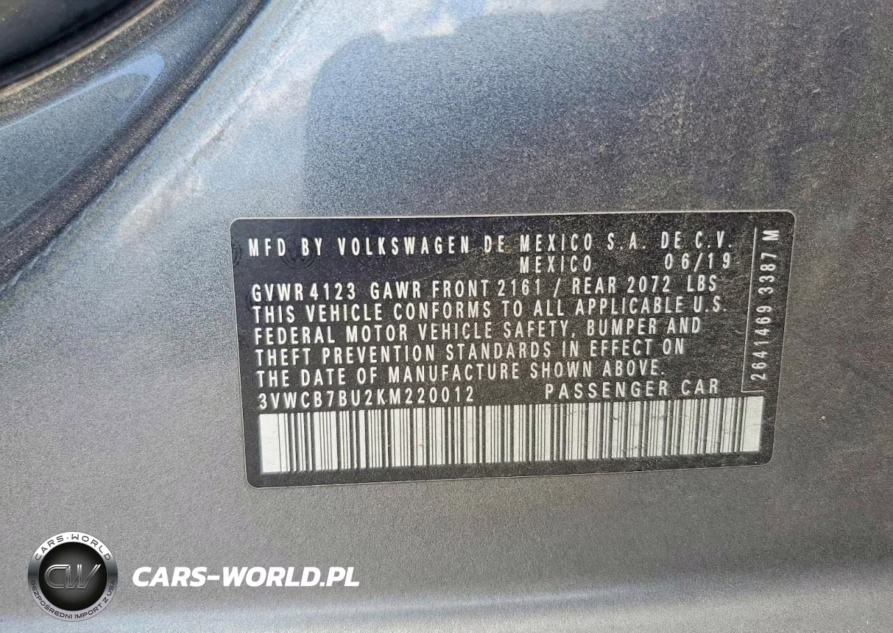 2019 Volkswagen Jetta VIN:3VWCB7BU2KM220012 - 12