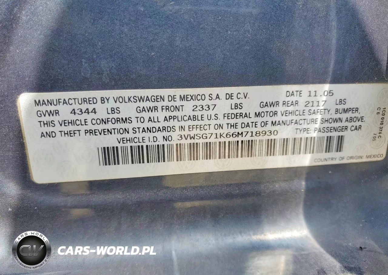 2006 Volkswagen Jetta 2.5 Option Package 1 VIN:3VWSG71K66M718930 - 13