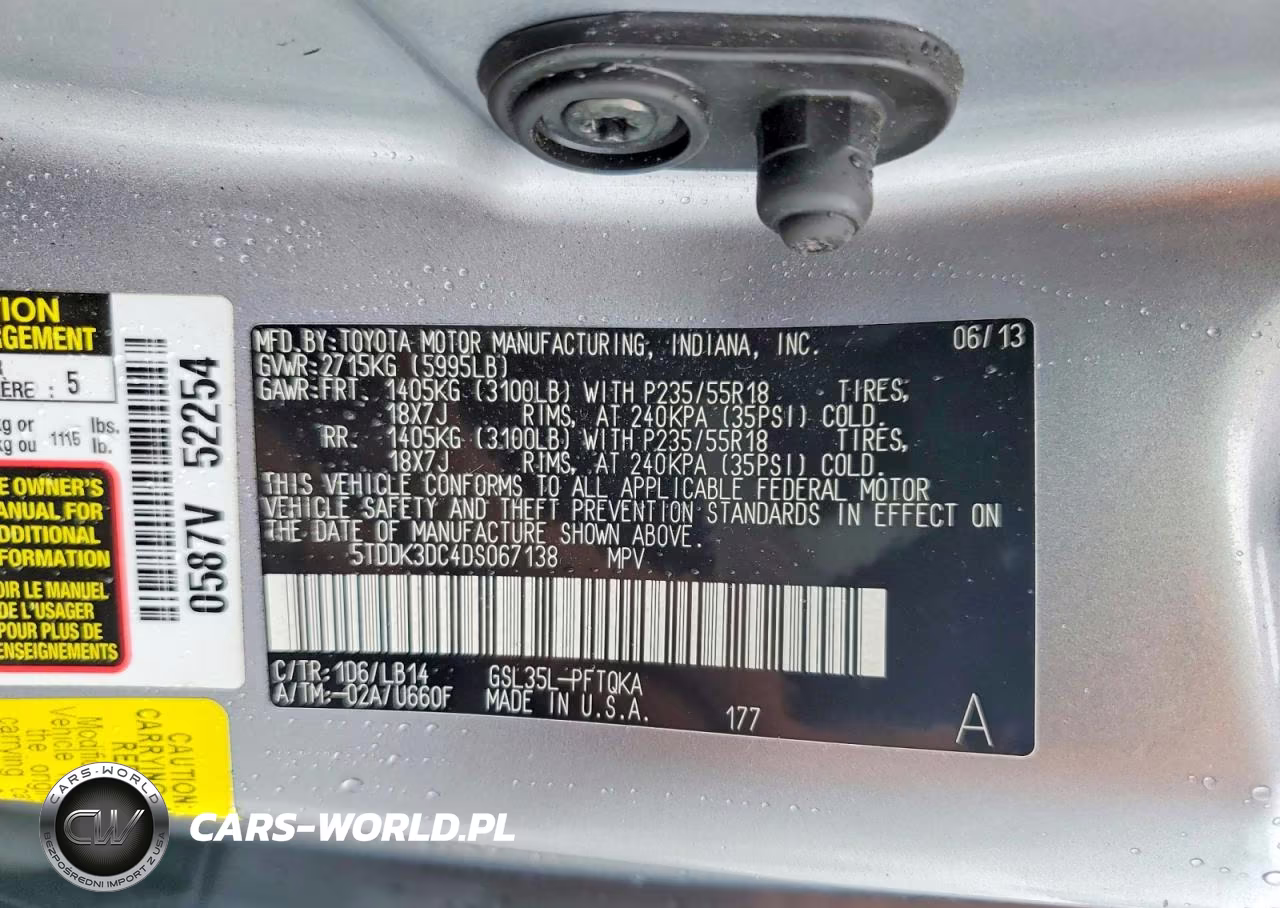 2013 Toyota Sienna Xle 7-Passenger VIN:5TDDK3DC4DS067138 - 14