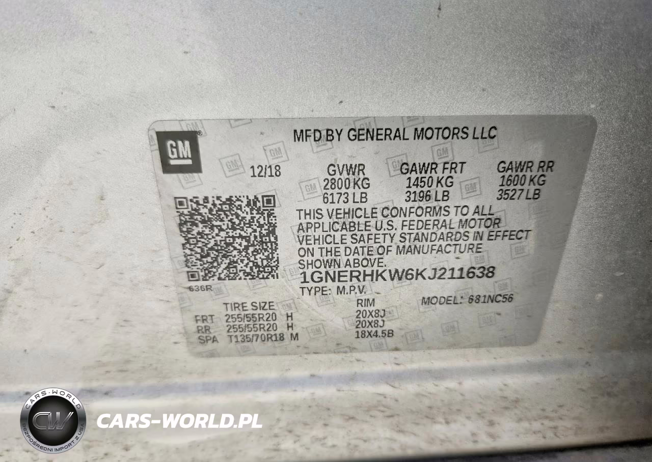 2019 Chevrolet Traverse Lt VIN:1GNERHKW6KJ211638 - 13