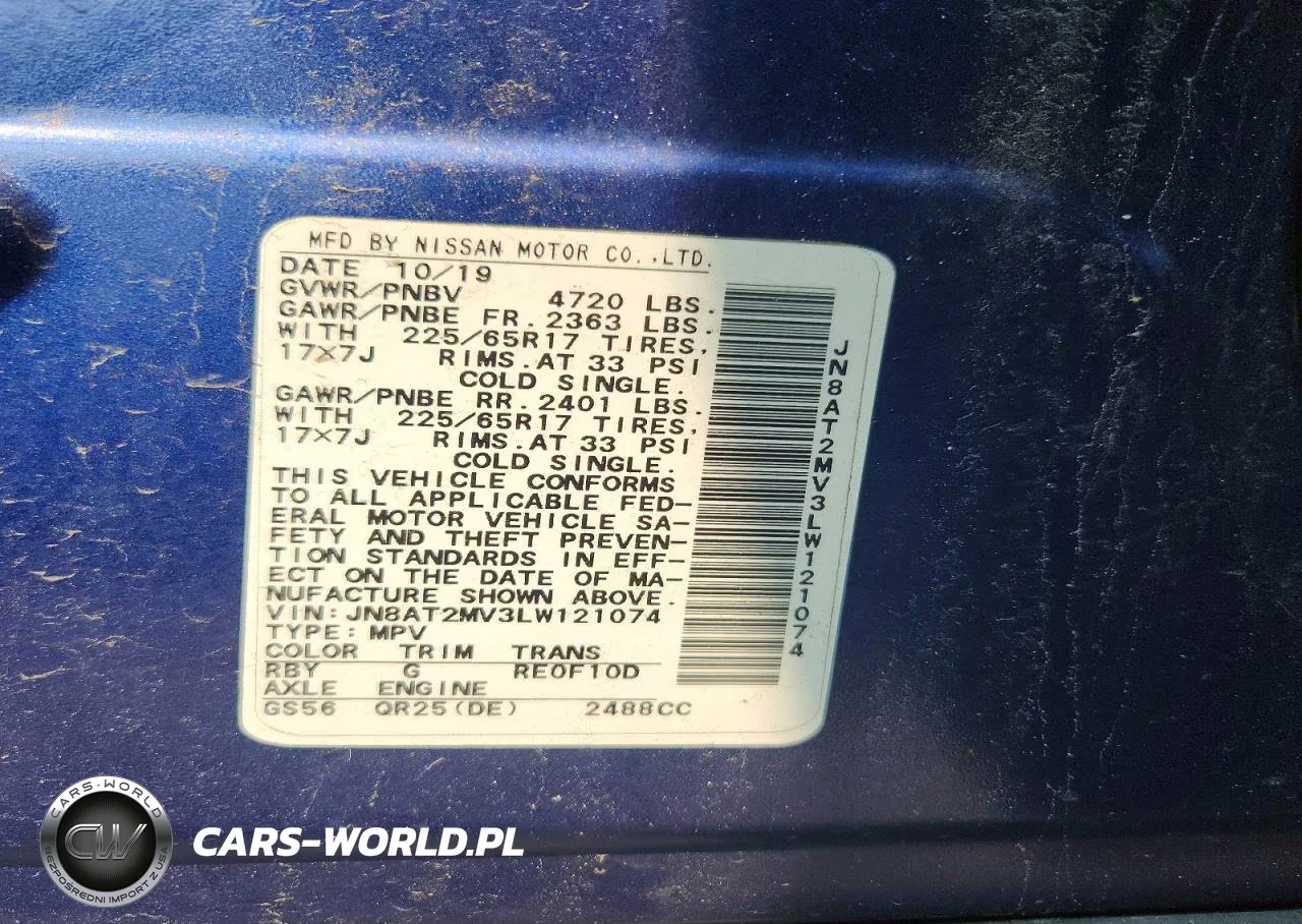 2020 Nissan Rogue Sv VIN:JN8AT2MV3LW121074 - 13