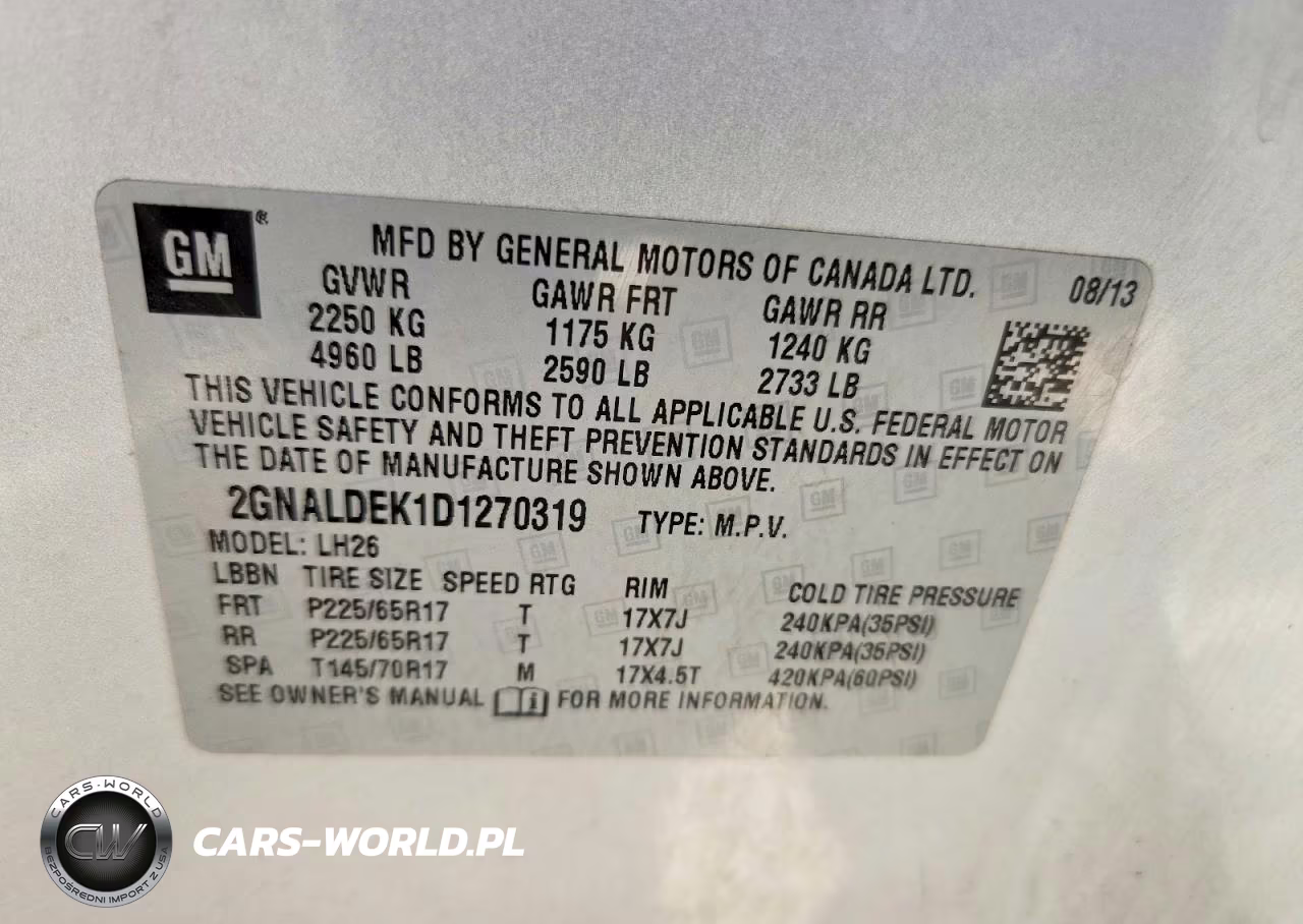 2013 Chevrolet Equinox Lt VIN:2GNALDEK1D1270319 - 13