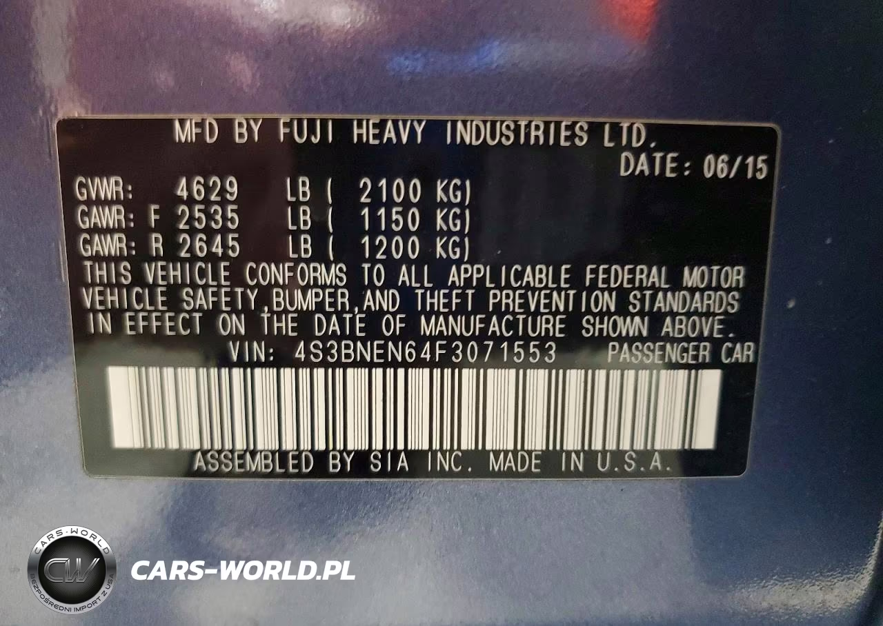 2015 Subaru Legacy 3.6R Limited VIN:4S3BNEN64F3071553 - 13