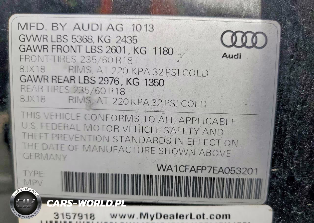 2014 Audi Q5 Premium VIN:WA1CFAFP7EA053201 - 13