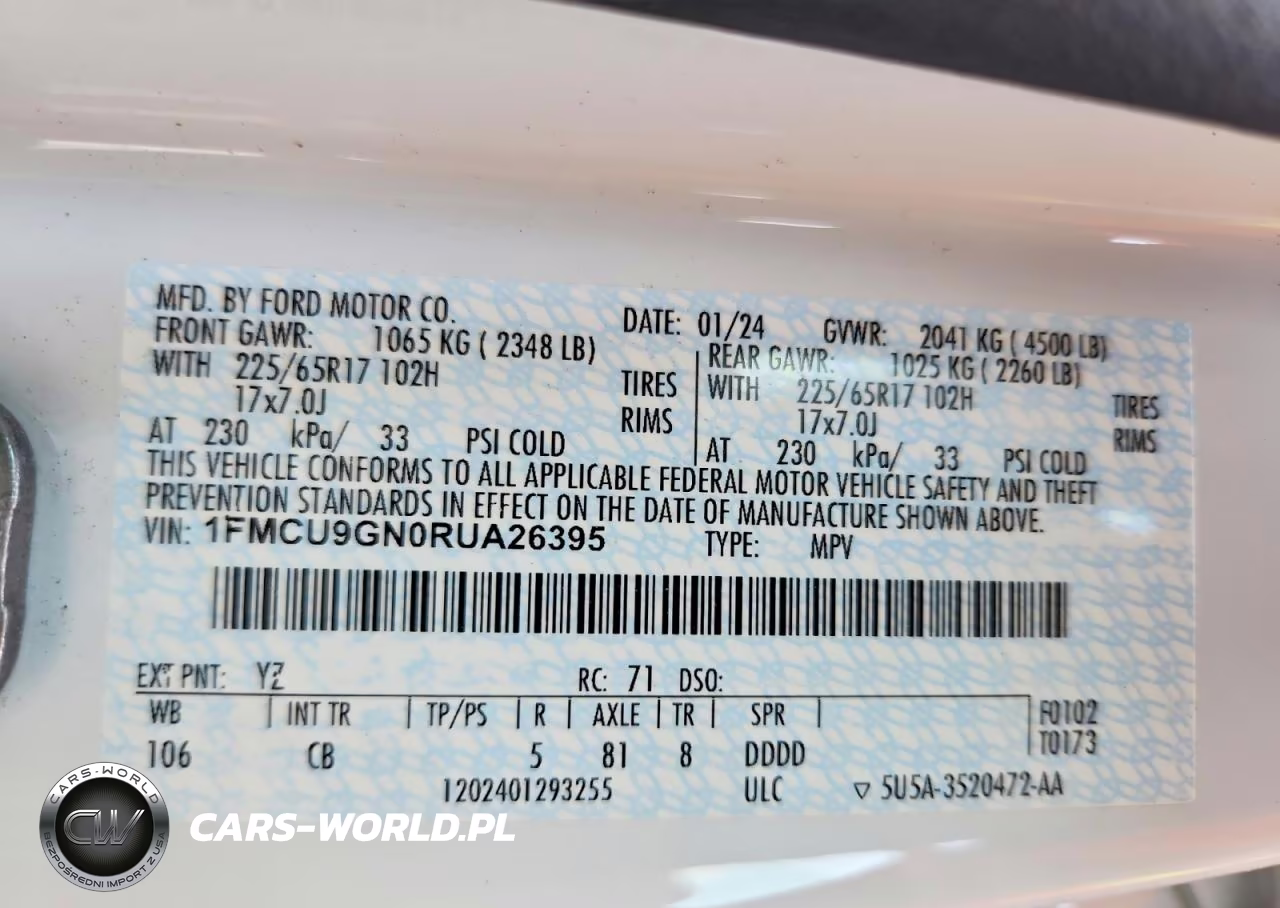 2024 Ford Escape Active VIN:1FMCU9GN0RUA26395 - 14