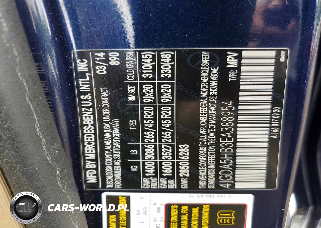 2014 Mercedes-Benz Ml 350 4Matic VIN:4JGDA5HB3EA388954 - 13