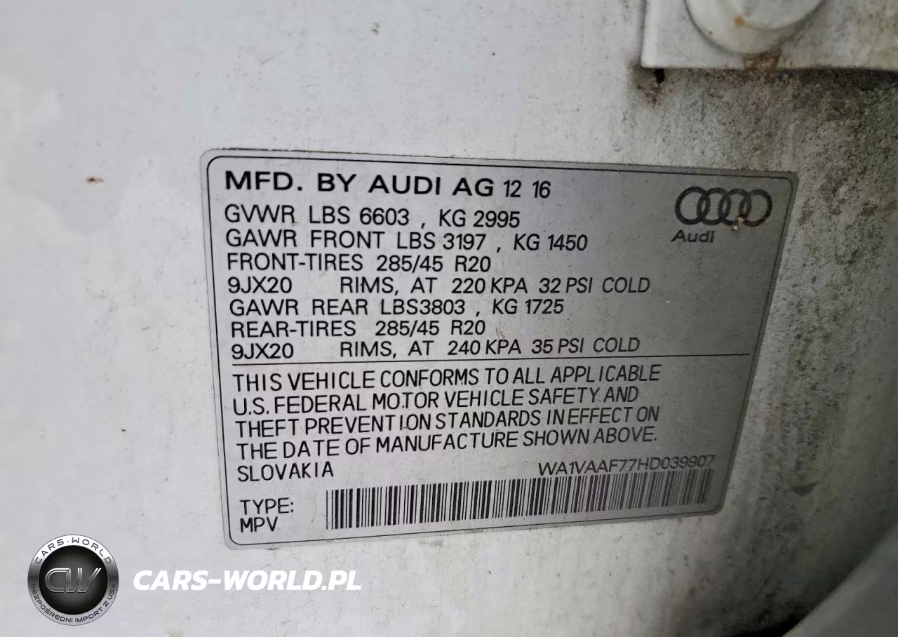 2017 Audi Q7 Prestige VIN:WA1VAAF77HD039907 - 13