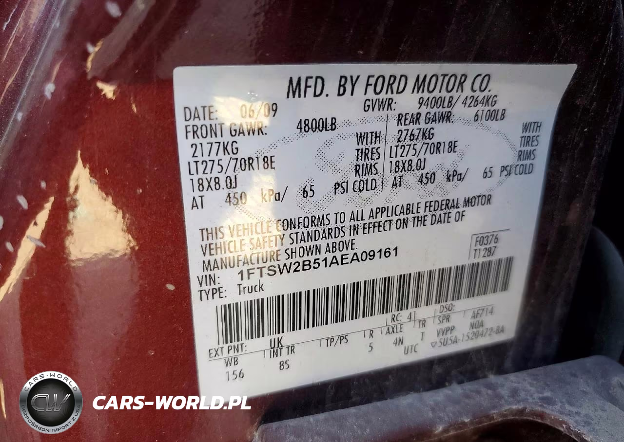 2010 Ford F250 Super Duty VIN:1FTSW2B51AEA09161 - 13