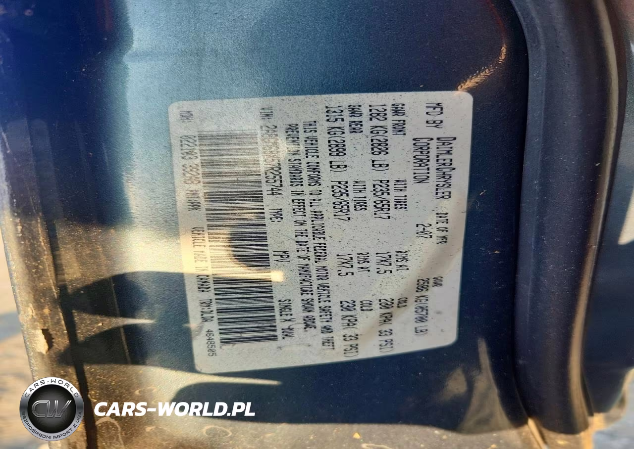 2007 Chrysler Pacifica Touring VIN:2A8GM68X57R255744 - 13