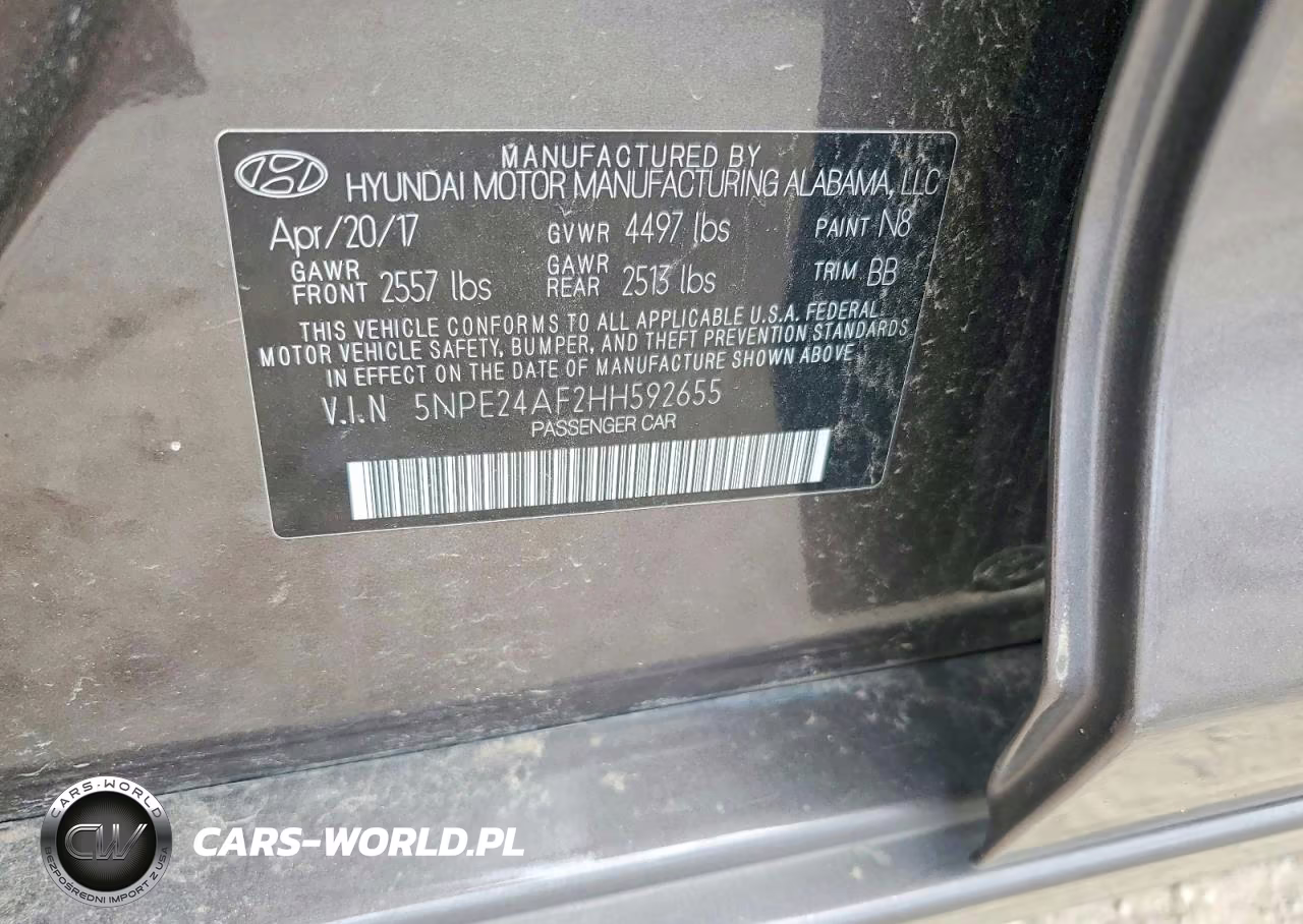2017 Hyundai Sonata Se VIN:5NPE24AF2HH592655 - 12