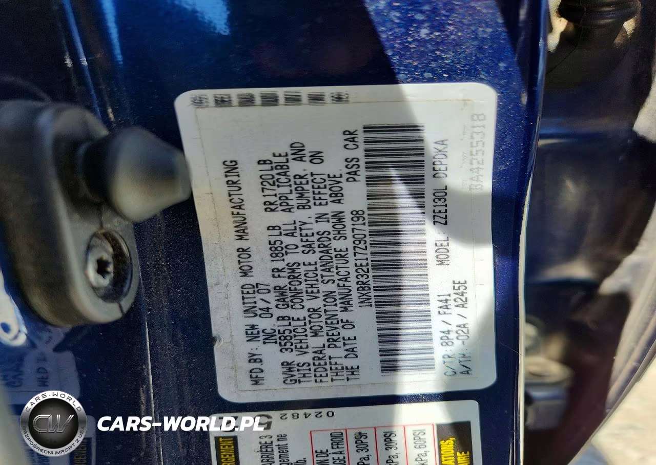 2007 Toyota Corolla Ce VIN:1NXBR32E17Z907198 - 12