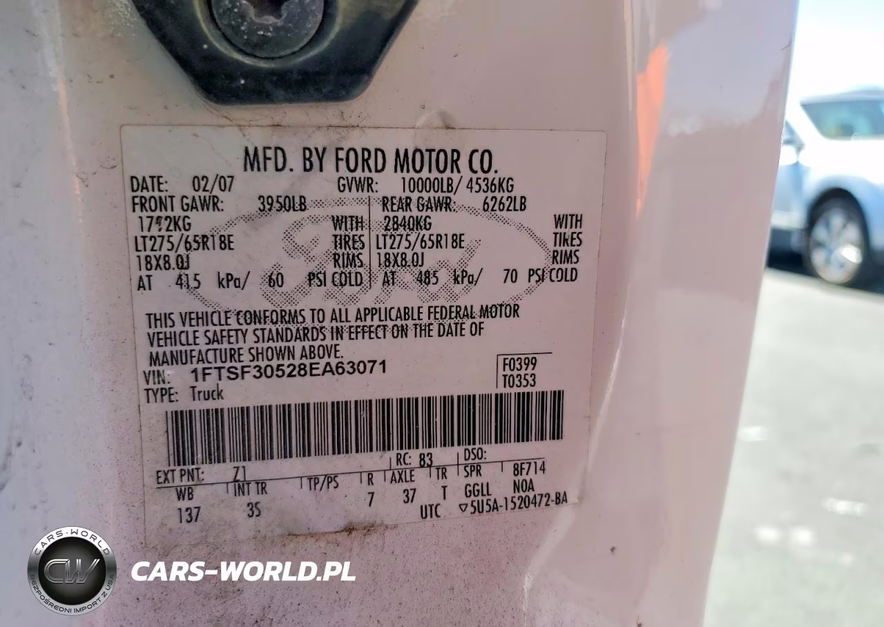 2008 Ford F350 Srw Super Duty VIN:1FTSF30528EA63071 - 12