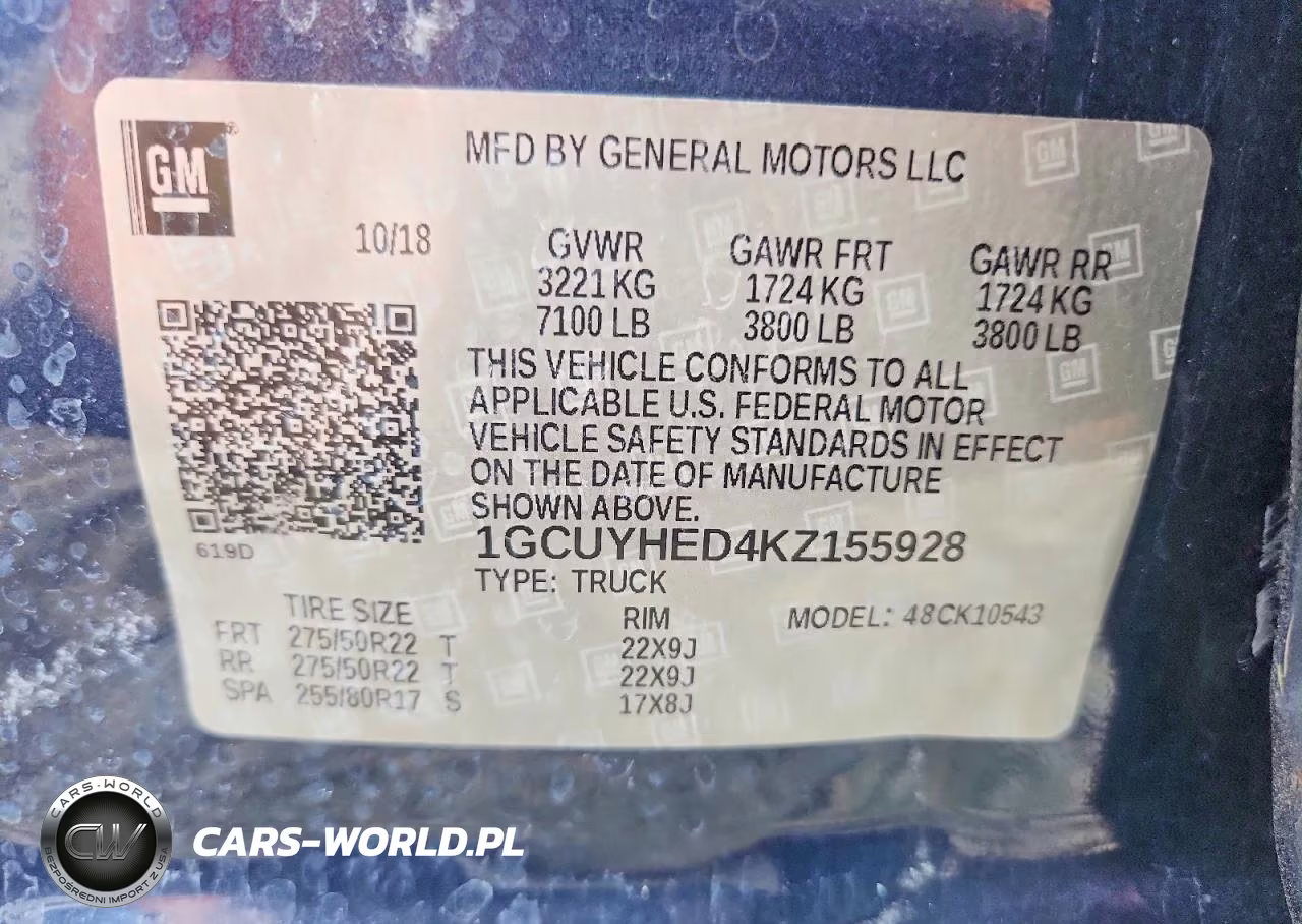 2019 Chevrolet Silverado K1500 High Country VIN:1GCUYHED4KZ155928 - 13