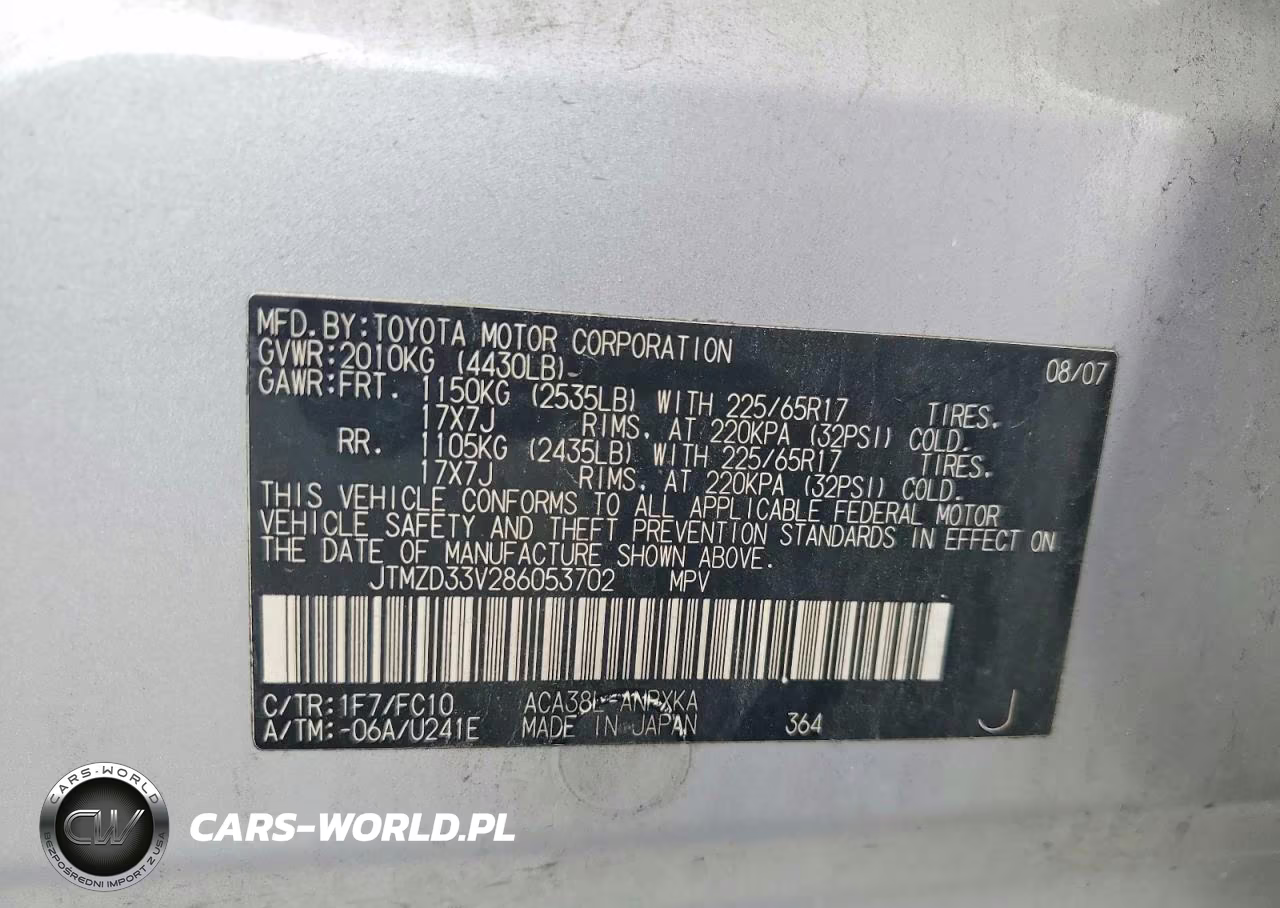 2008 Toyota Rav4 Base VIN:JTMZD33V286053702 - 13