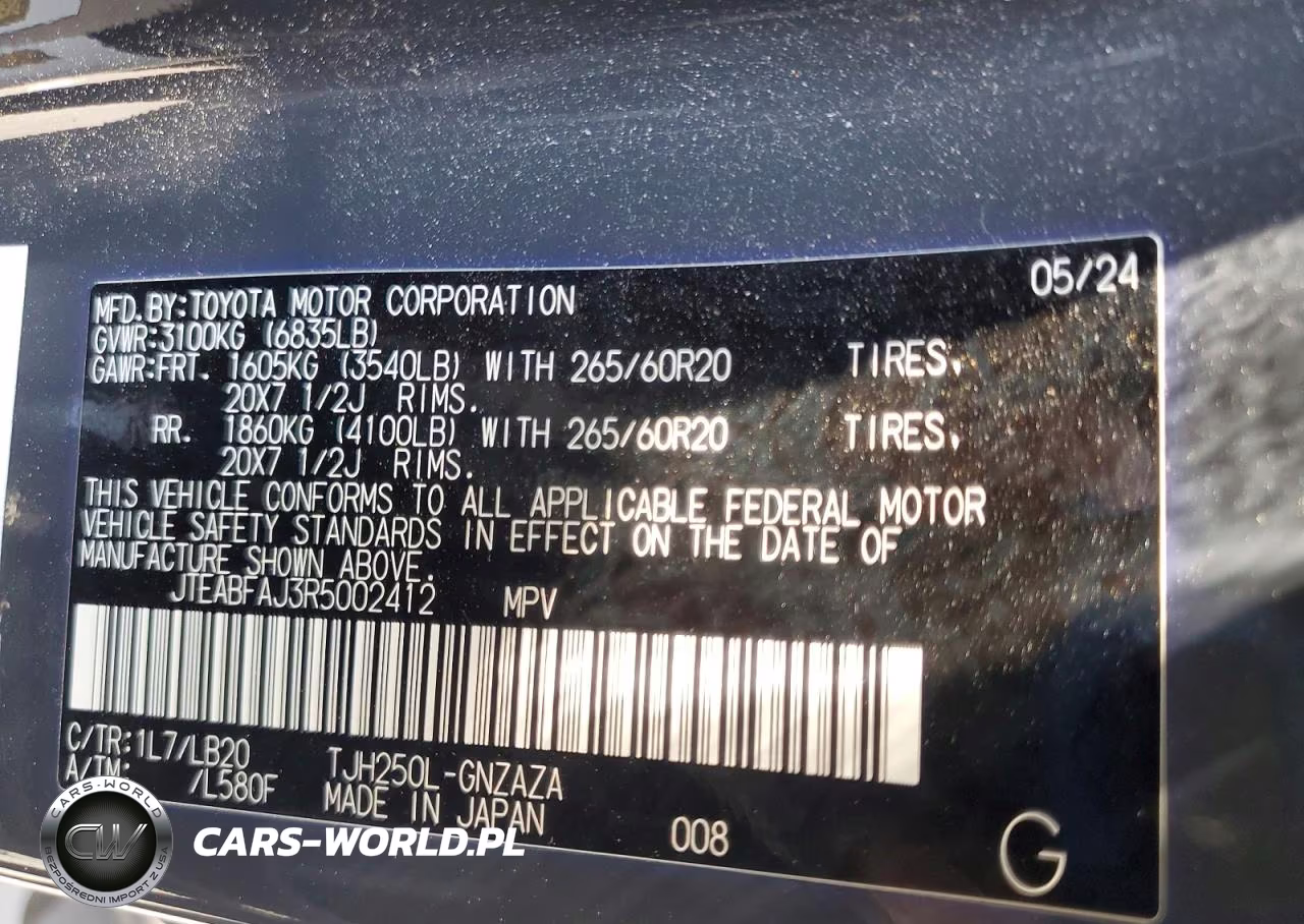 2024 Toyota Land Cruiser Base VIN:JTEABFAJ3R5002412 - 14