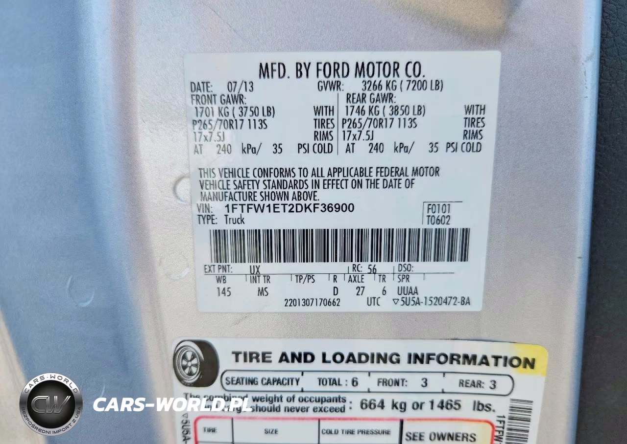 2013 Ford F150 Supercrew VIN:1FTFW1ET2DKF36900 - 12