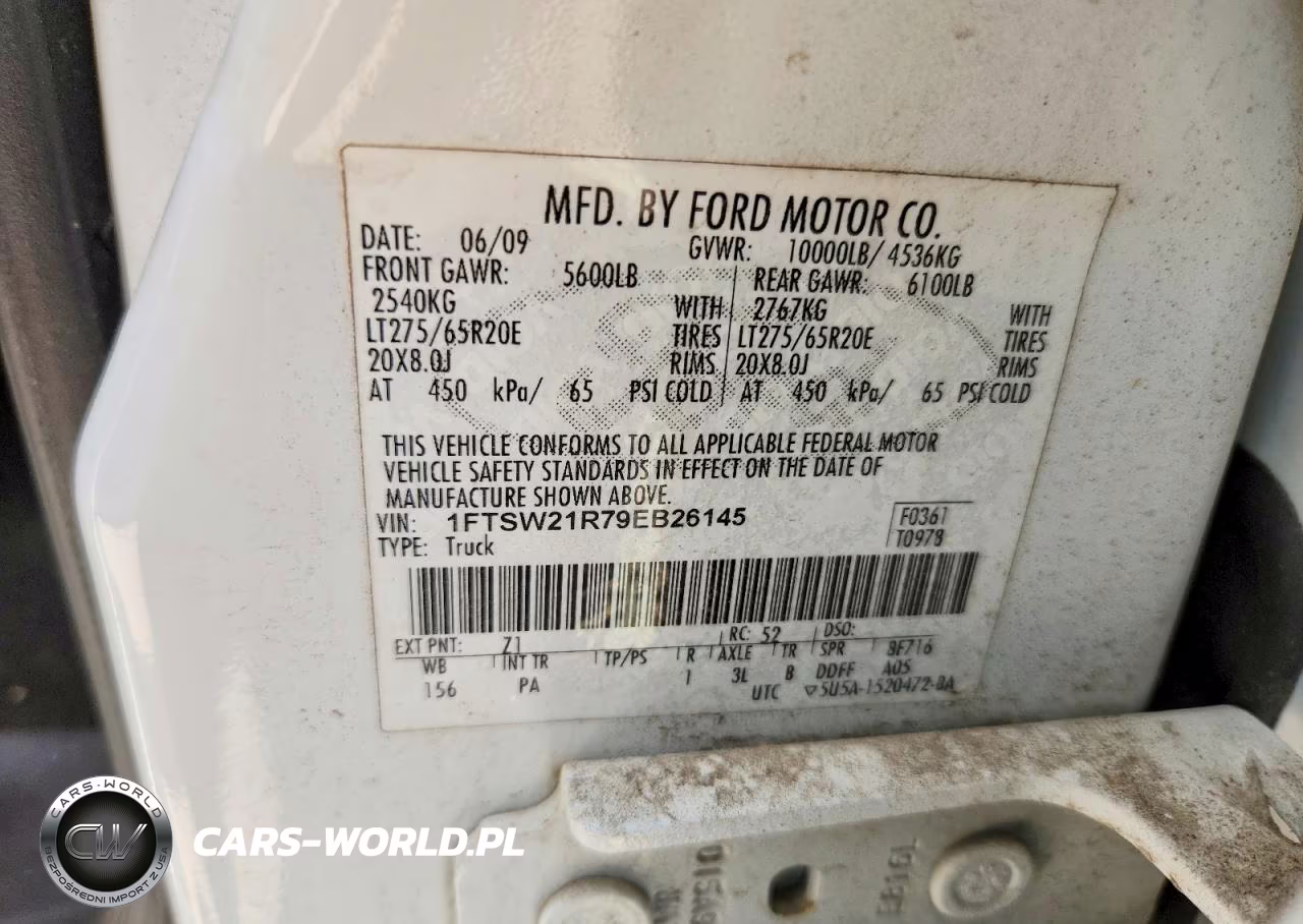 2009 Ford F250 Super Duty VIN:1FTSW21R79EB26145 - 12
