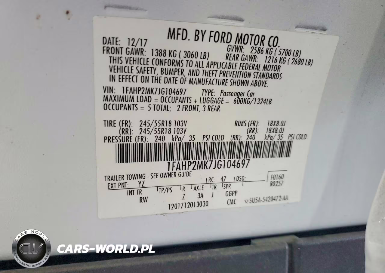 2018 Ford Taurus Police Interceptor VIN:1FAHP2MK7JG104697 - 12