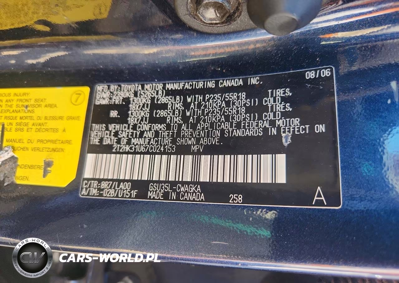 2007 Lexus Rx 350 VIN:2T2HK31U67C024153 - 13