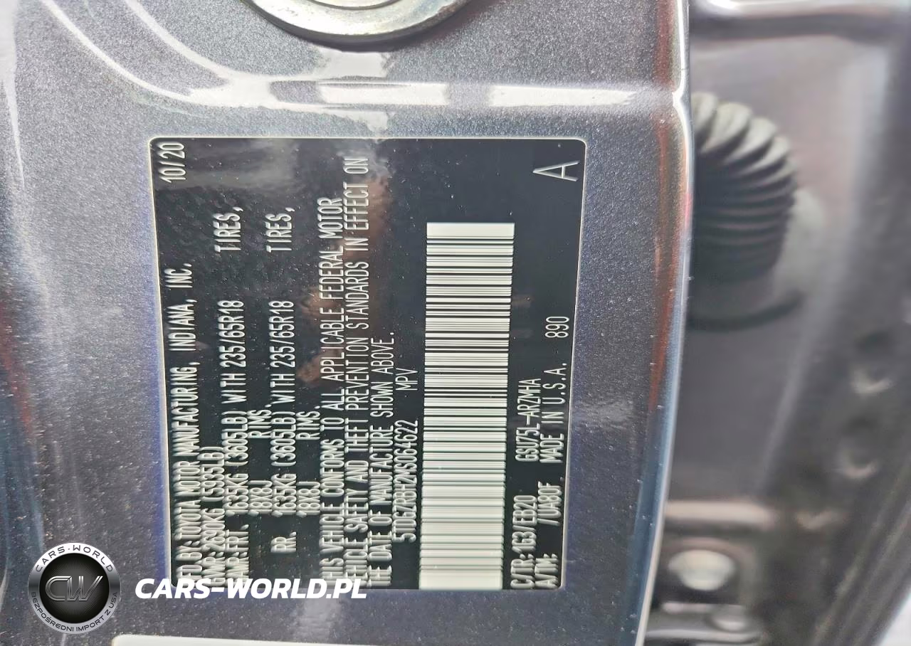2021 Toyota Highlander Xle VIN:5TDGZRBH2MS064622 - 12