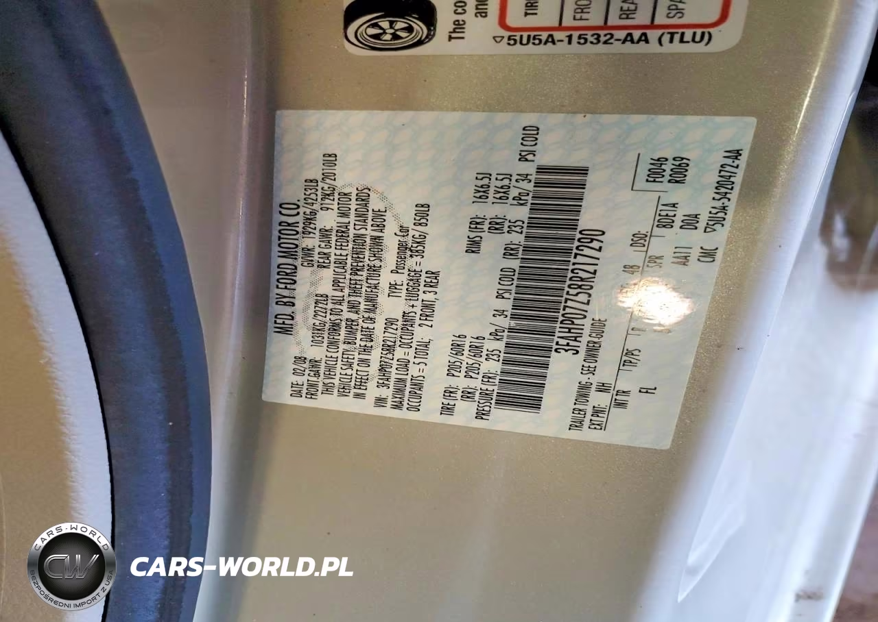 2008 Ford Fusion Se VIN:3FAHP07Z58R217290 - 12